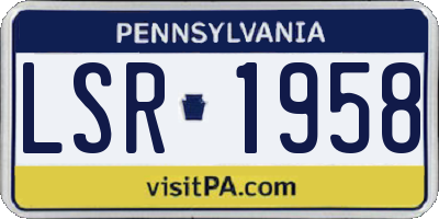 PA license plate LSR1958