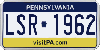 PA license plate LSR1962