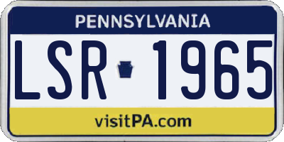 PA license plate LSR1965