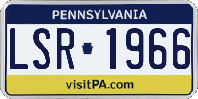 PA license plate LSR1966