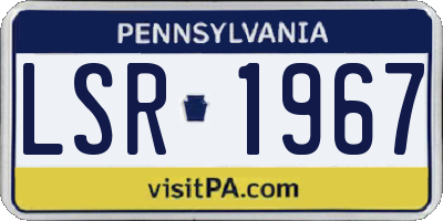 PA license plate LSR1967
