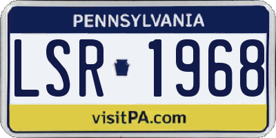 PA license plate LSR1968