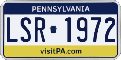 PA license plate LSR1972