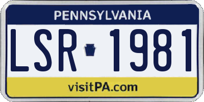 PA license plate LSR1981
