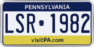 PA license plate LSR1982