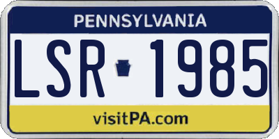PA license plate LSR1985