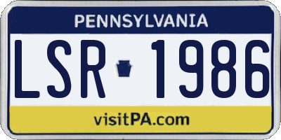 PA license plate LSR1986