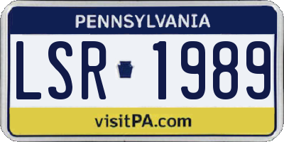 PA license plate LSR1989