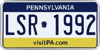 PA license plate LSR1992
