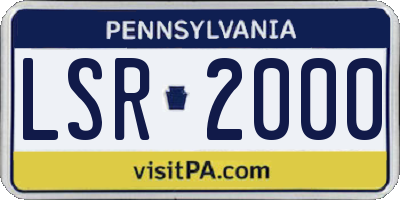PA license plate LSR2000