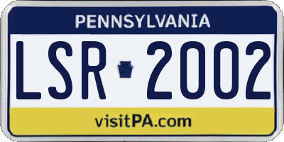 PA license plate LSR2002