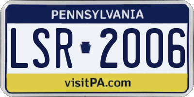PA license plate LSR2006