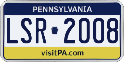 PA license plate LSR2008