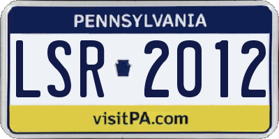 PA license plate LSR2012