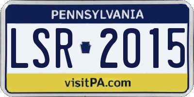 PA license plate LSR2015