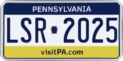 PA license plate LSR2025