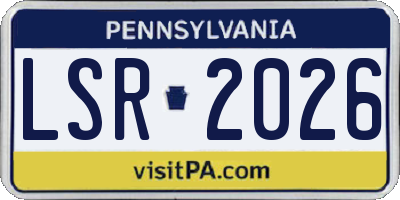 PA license plate LSR2026