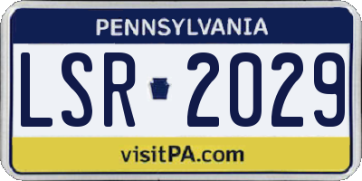 PA license plate LSR2029