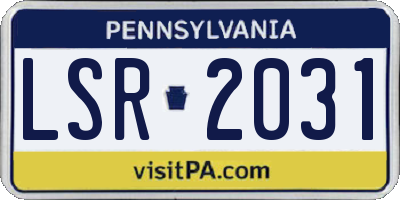 PA license plate LSR2031