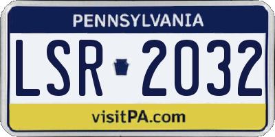 PA license plate LSR2032
