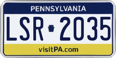 PA license plate LSR2035