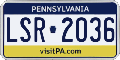 PA license plate LSR2036