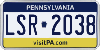 PA license plate LSR2038