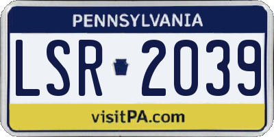 PA license plate LSR2039