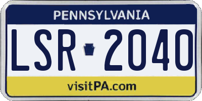 PA license plate LSR2040