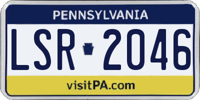 PA license plate LSR2046