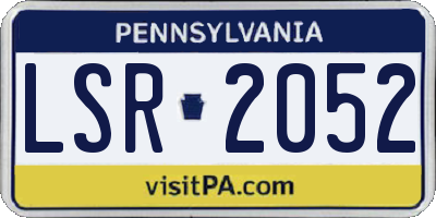 PA license plate LSR2052