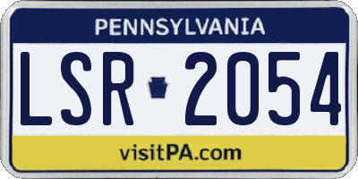 PA license plate LSR2054