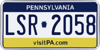 PA license plate LSR2058