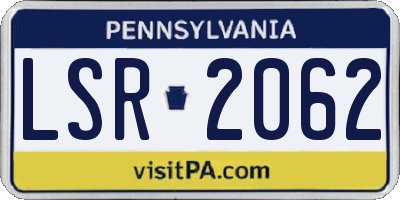 PA license plate LSR2062