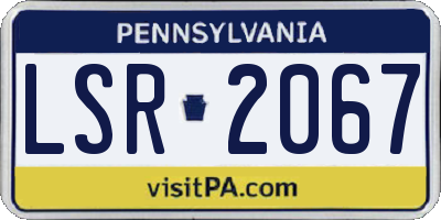PA license plate LSR2067