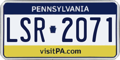 PA license plate LSR2071