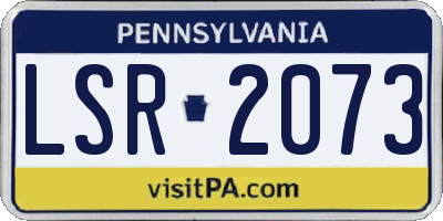 PA license plate LSR2073