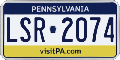 PA license plate LSR2074