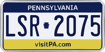 PA license plate LSR2075
