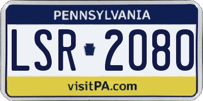 PA license plate LSR2080