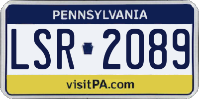 PA license plate LSR2089