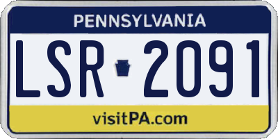 PA license plate LSR2091