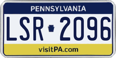 PA license plate LSR2096