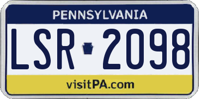 PA license plate LSR2098