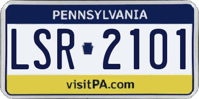 PA license plate LSR2101