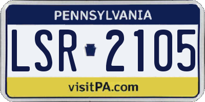 PA license plate LSR2105