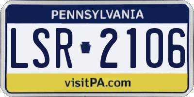PA license plate LSR2106