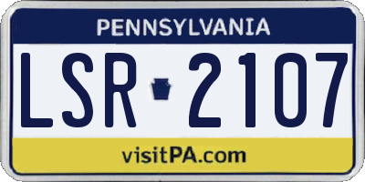 PA license plate LSR2107