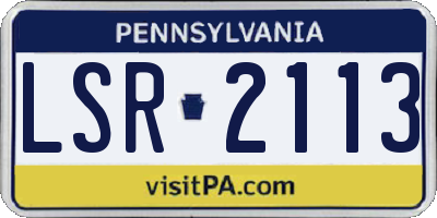 PA license plate LSR2113