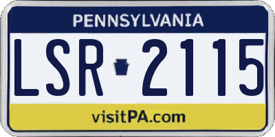 PA license plate LSR2115